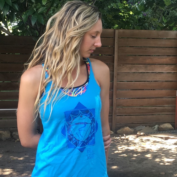 Rebel Buddha throat chakra tank top - Picture 3 of 4